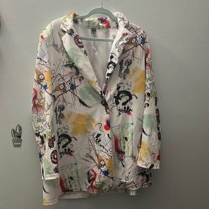 XXL Shein White Long Blazer